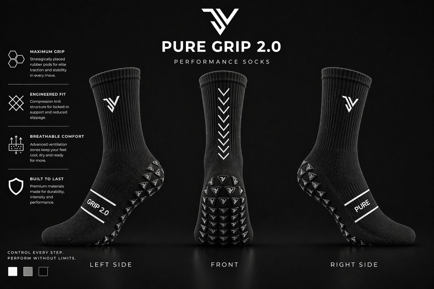 JV Grip Socks 2.0 Black