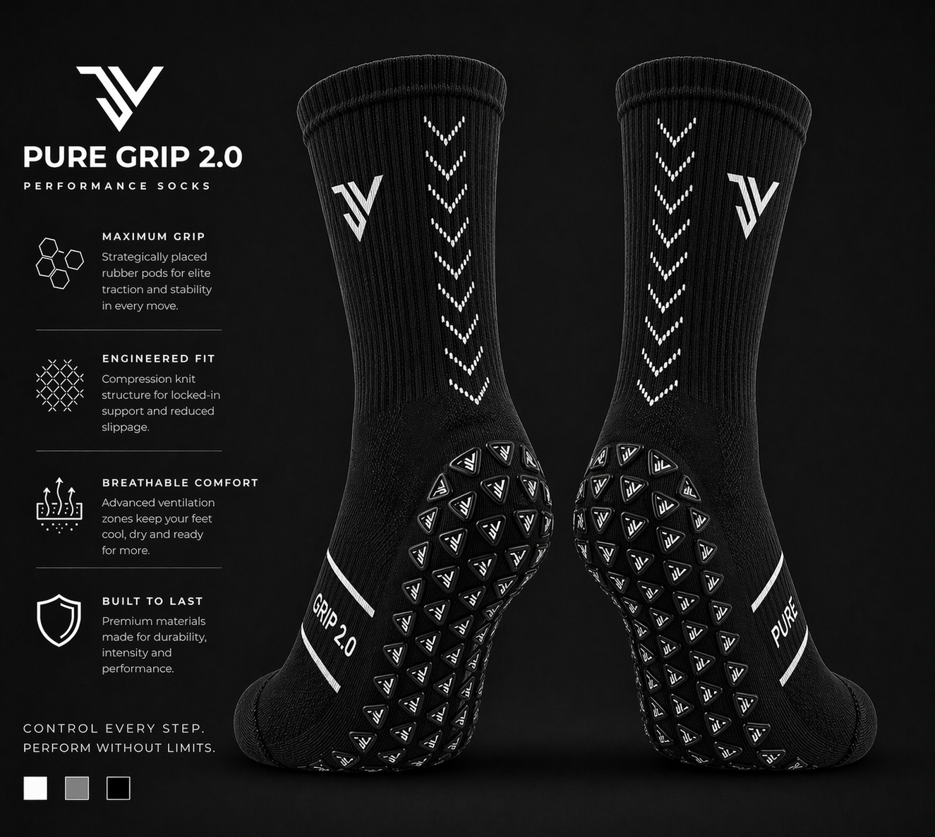 JV Grip Socks 2.0 Black